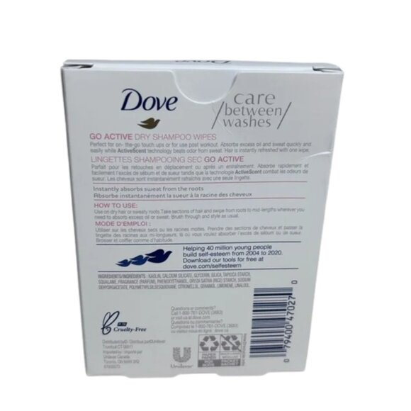 Dove | Hair | Dove Go Active Dry Shampoo Wipes Box 5 Wipes | Poshmark